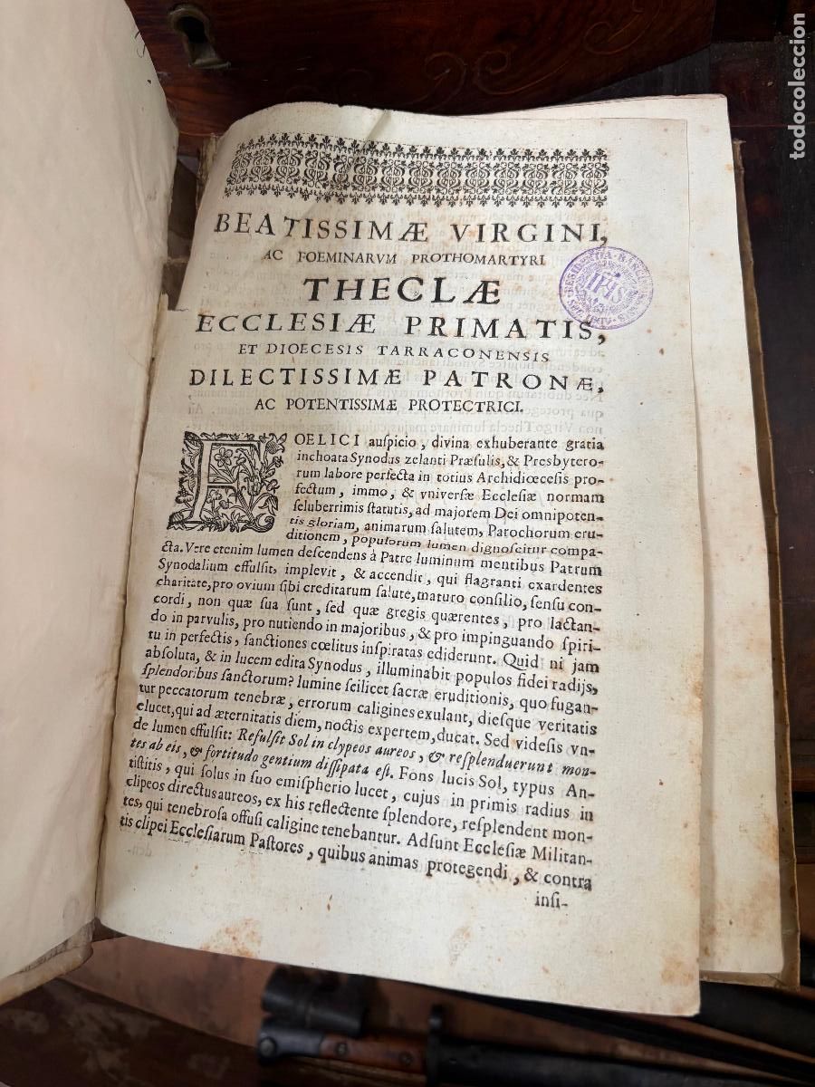 Libros antiguos: Constituciones synodales de Tarragona Santa tecla &ndash; Barcelona 1704 &ndash; Rafael Figuer&oacute;