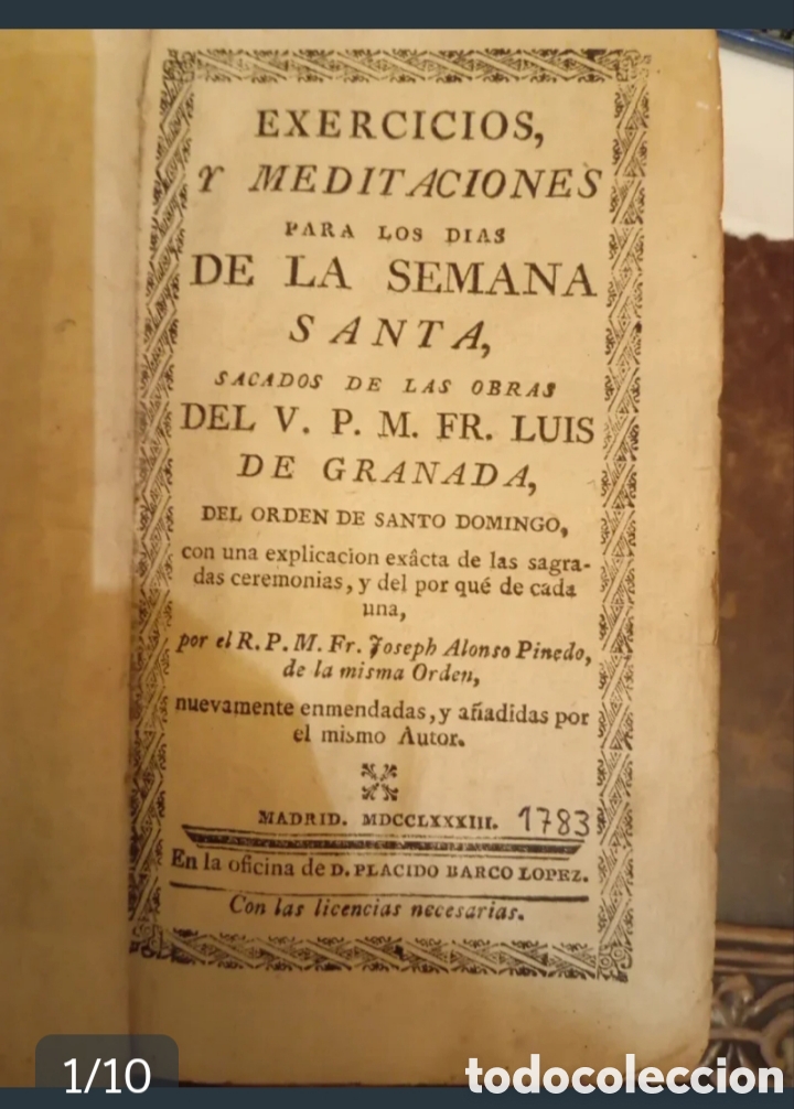 Libros antiguos: 1784 Libro de Fray Luis de Granada
