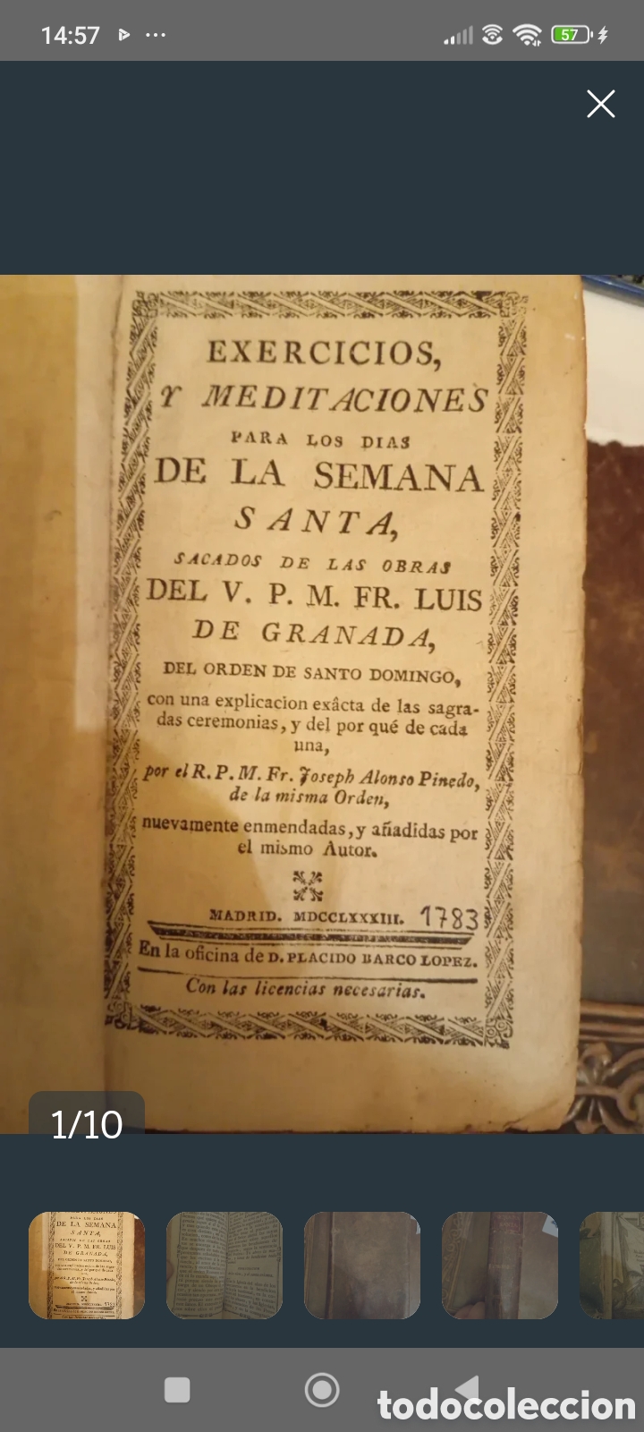 Libros antiguos: 1784 Libro de Fray Luis de Granada
