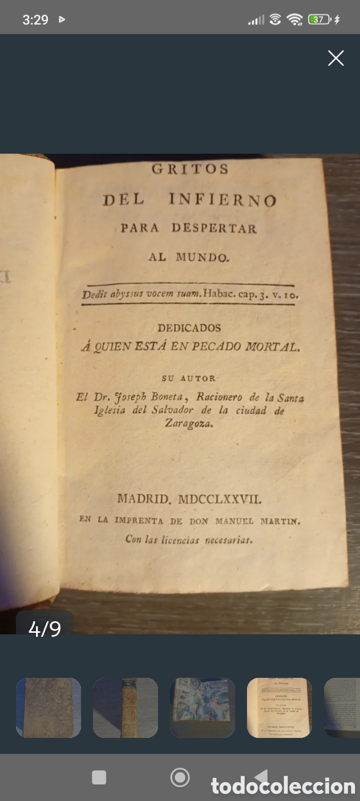 Libros antiguos: 1777 Gritos del infierno... - Foto 3