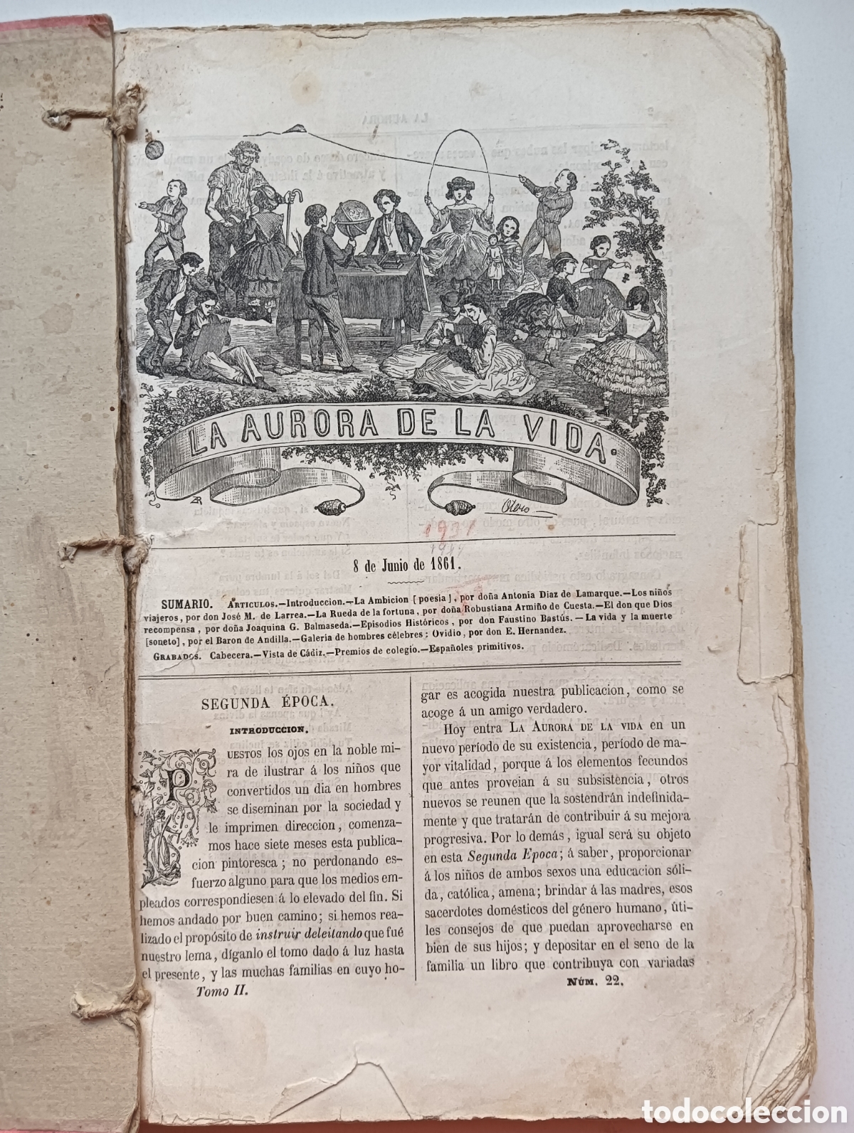 Libros antiguos: La aurora de la vida. N&uacute;meros del 22 al 46. Tomo II