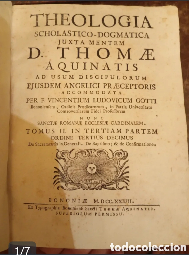 Libros antiguos: Libro pergamino 1733 Cardenal Gotti Tomos II y III