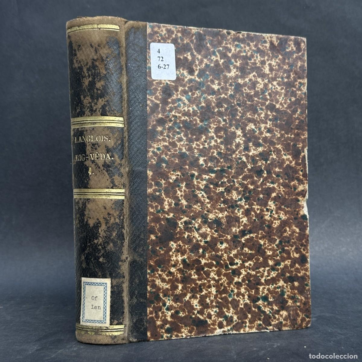 Libros antiguos: a&ntilde;o 1851 - RIG VEDA - LIBRO DE LOS HIMNOS - INDUISMO - INDIA