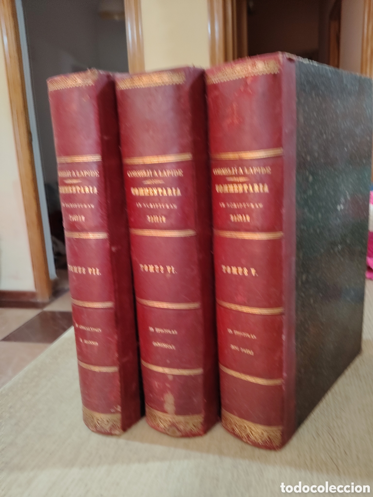 Libros antiguos: Tres tomos antiguos en laton