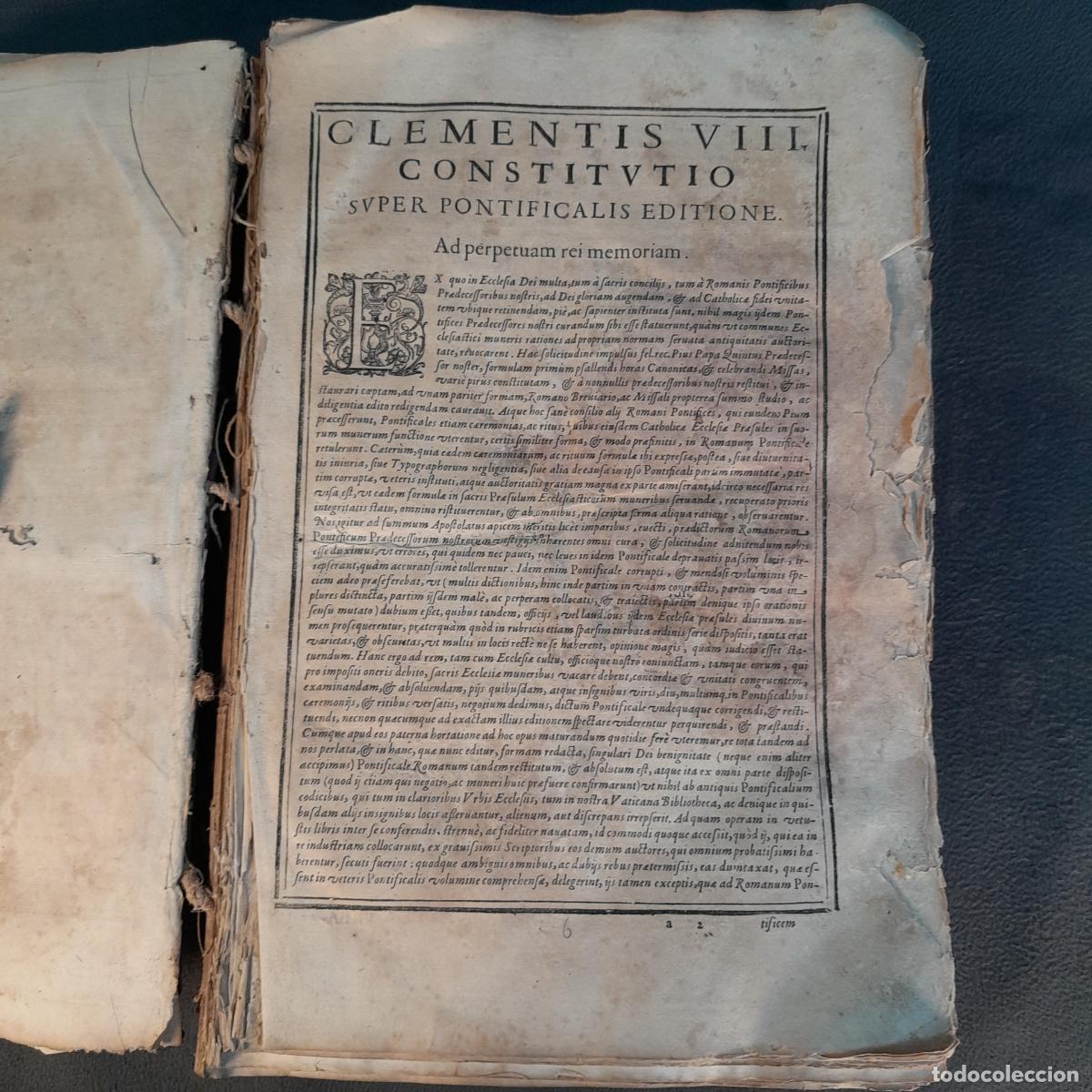 Libros antiguos: L-559. PONTIFICALES ROMANO. CLEMENTIS VIII PRIMUM NUNC DENUO URBANI VIII. 1645