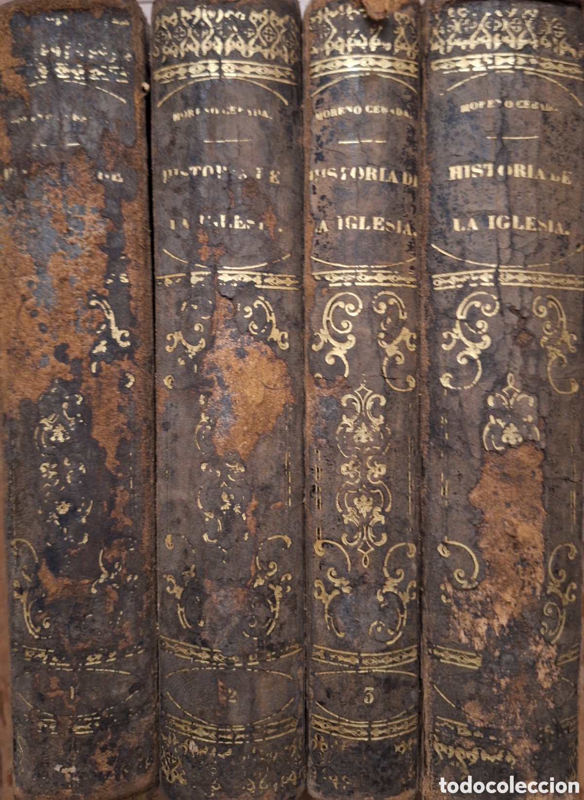 Libros antiguos: HISTORIA IGLESIA DESDE SU ESTABLECIMIENTO HASTA EL PONTIFICADO DE PIO IX MORENO CEBADA 4 TOMOS 1867