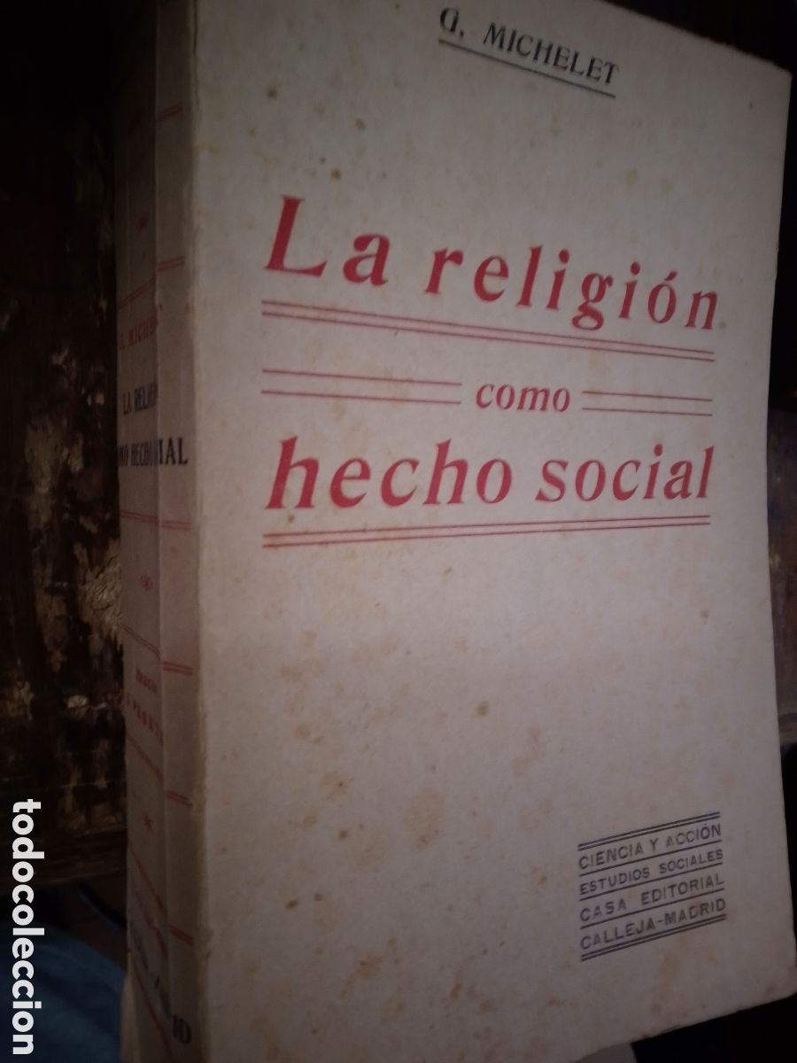 Libros antiguos: LA RELIGION COMO HECHO SOCIAL. MICHELET, GEORGES. CALLEJA. 1908