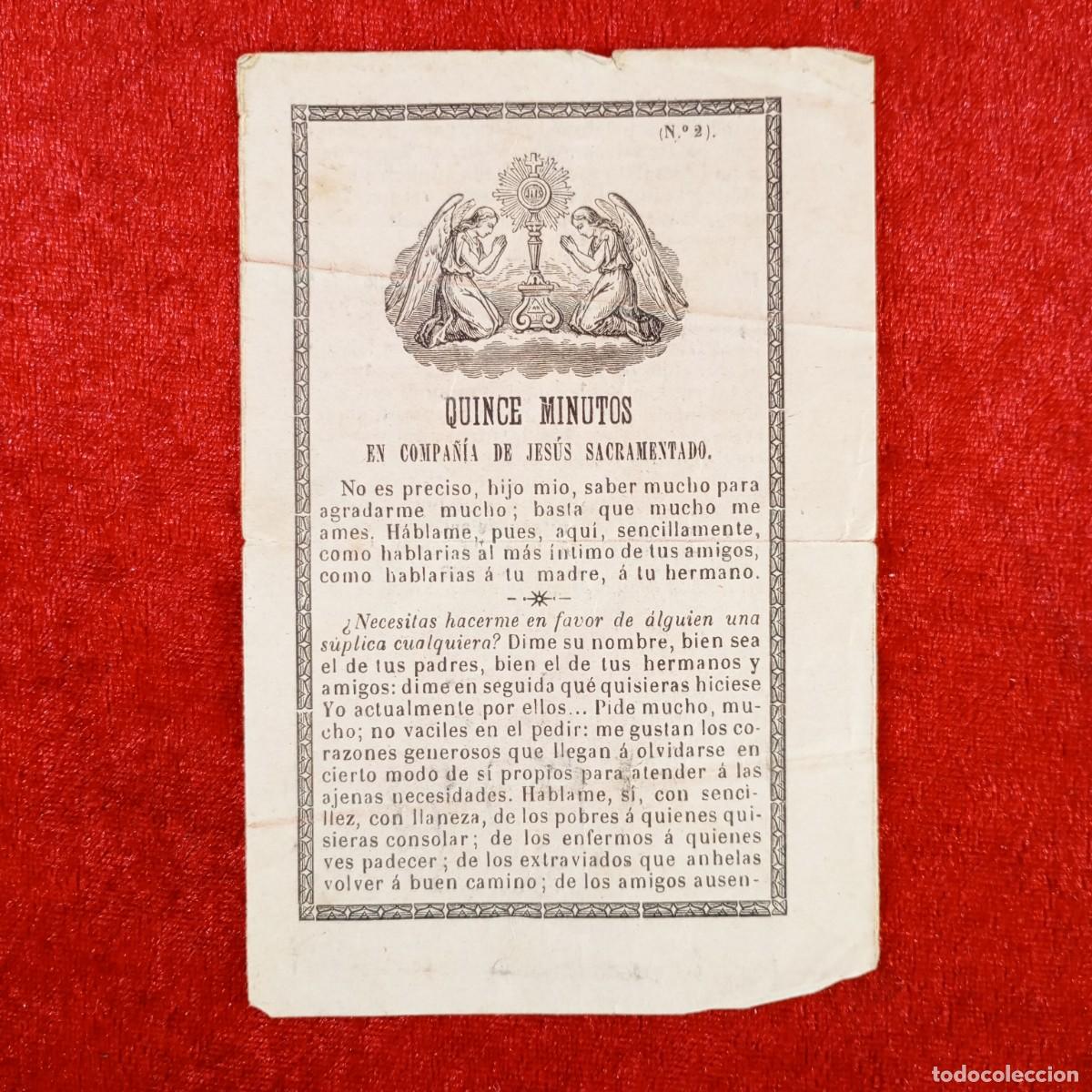 Libros antiguos: QUINCE MINUTOS EN COMPA&Ntilde;&Iacute;A DE JES&Uacute;S SACRAMENTADO - C. 1900 - RELIGIOSO / 782