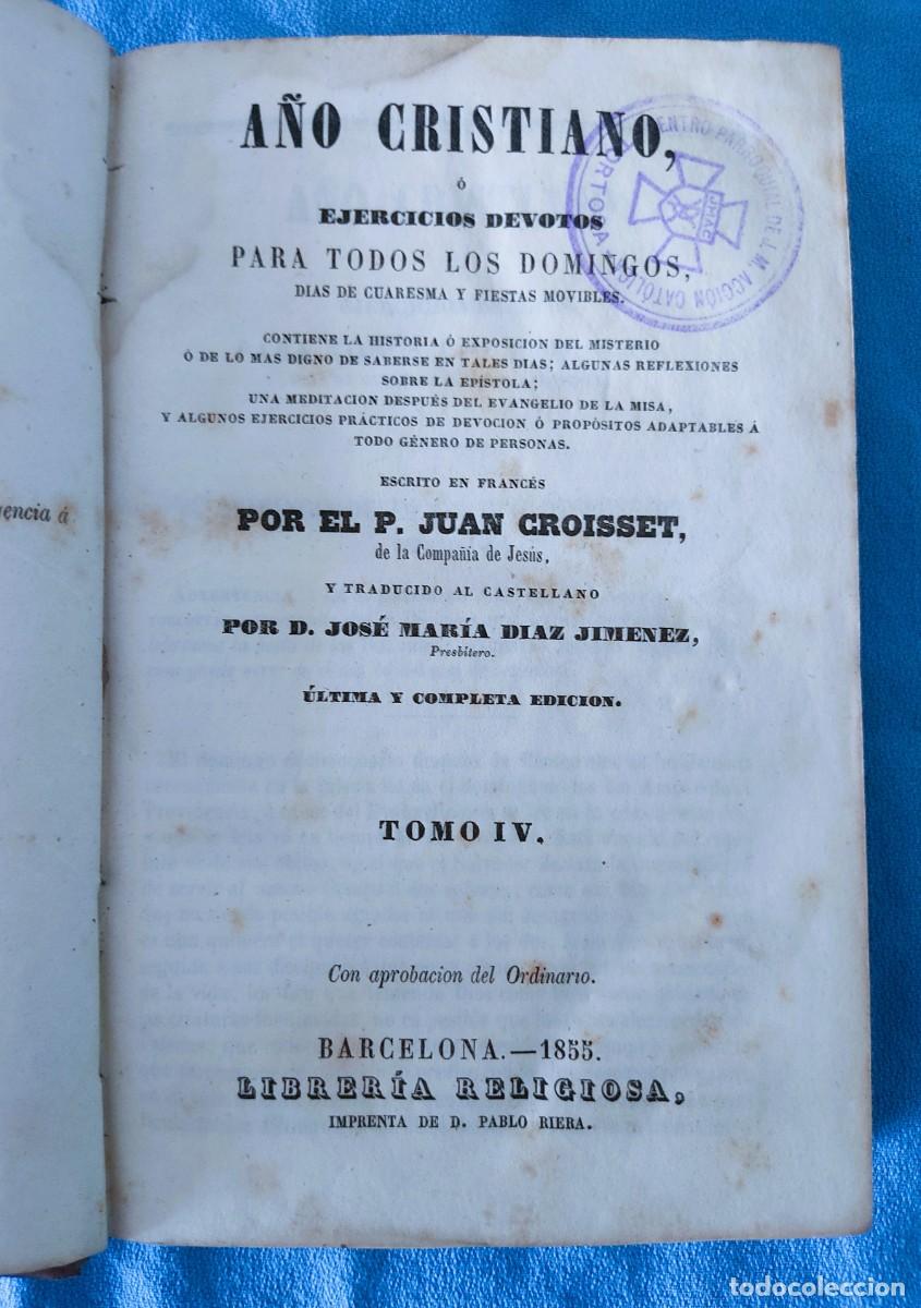Libros antiguos: A&Ntilde;O CRISTIANO EJERCICIOS DEVOTOS A&Ntilde;O 1855