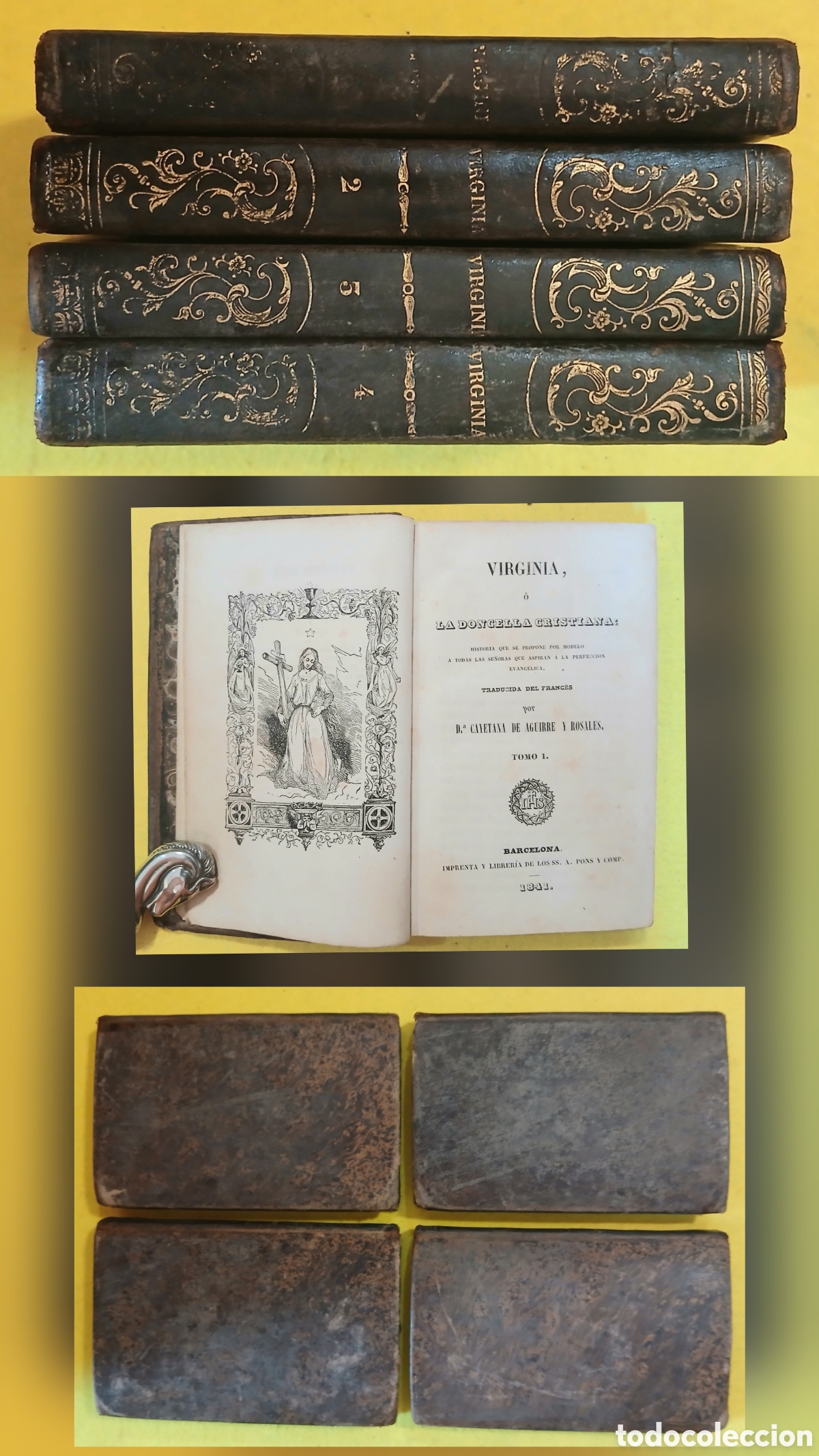 Libros antiguos: Virginia o la doncella cristiana 1841