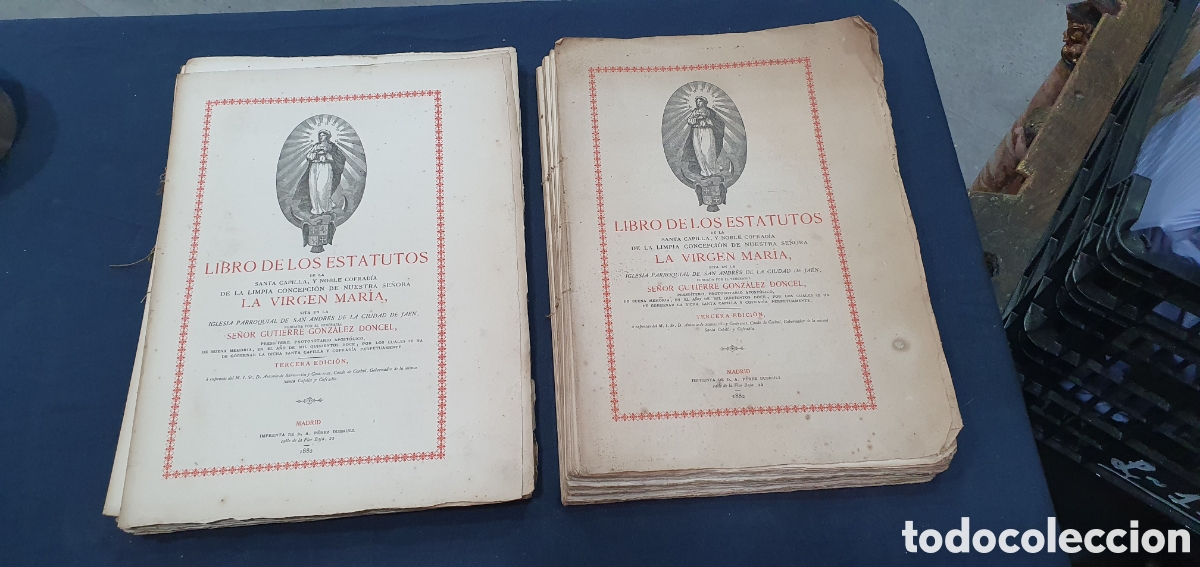 Libros antiguos: Libro de los Estatutos de la Virgen Maria. 1882. 2 libros. (L136)