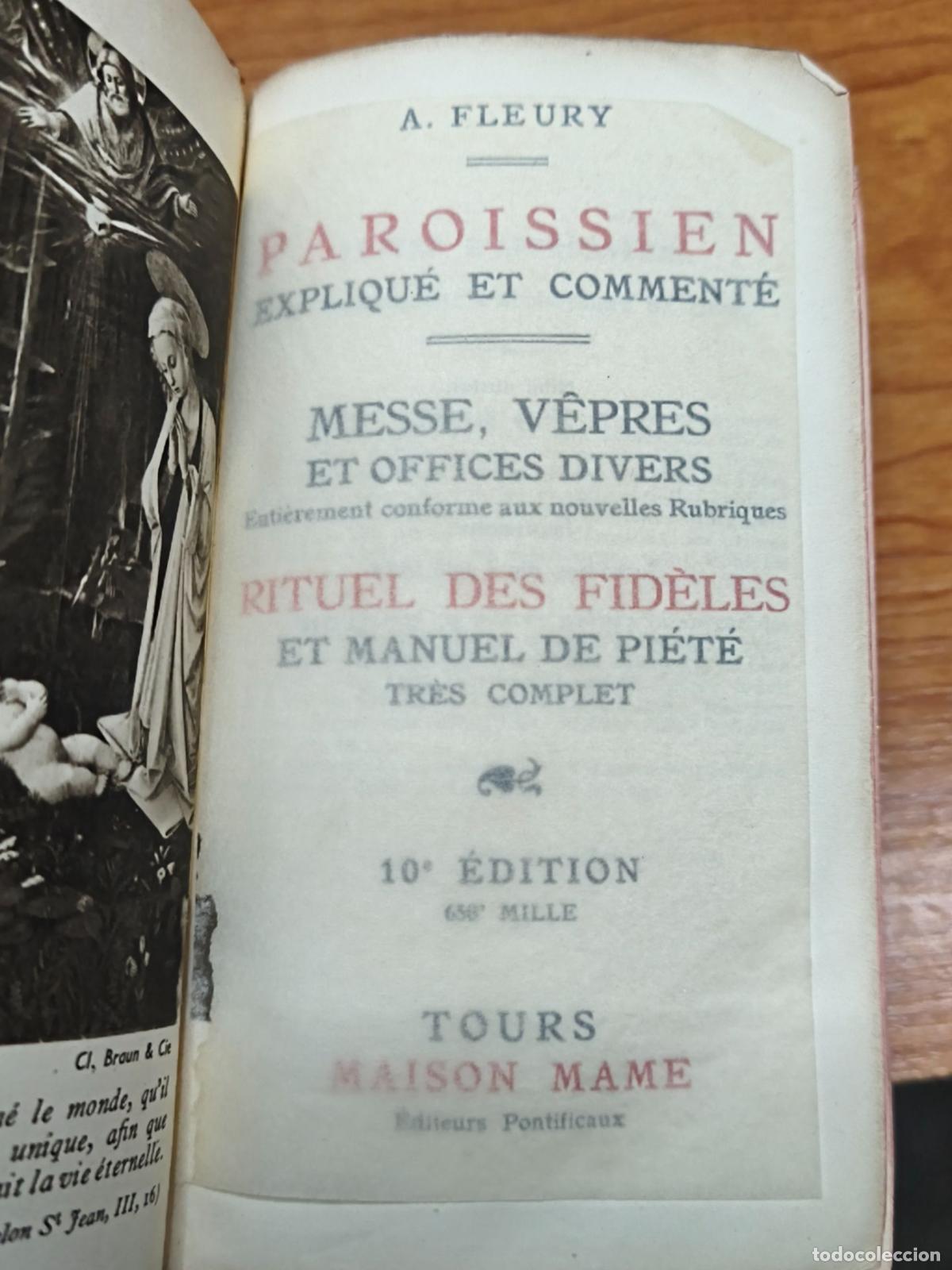 Libros antiguos: Paroissien Expliqu&eacute; et Comment&eacute; - A. Fleury - Maison Mame - Foto 2