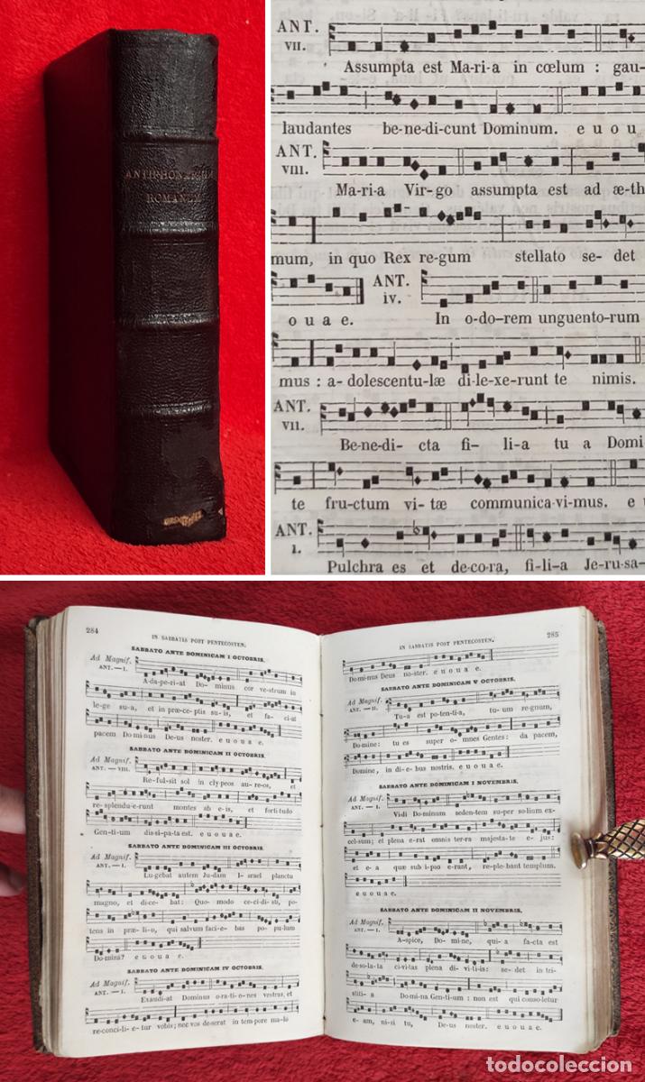 Antiquarische B&uuml;cher: A&Ntilde;O 1857 - ANTIFONARIO ROMANO - COMPLETO - CANTO GREGORIANO EN LAT&Iacute;N - M&Uacute;SICA - PARTITURAS