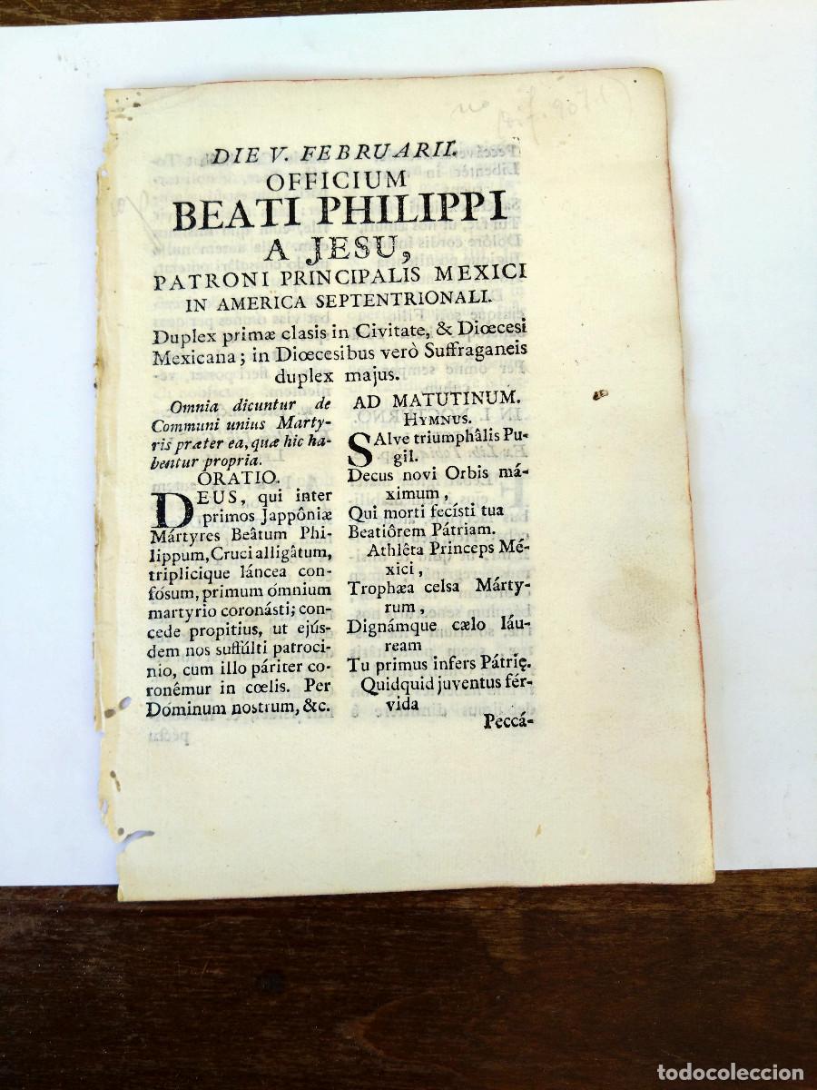 Old books: SAN FELIPE DE JESUS. MEXICO FILIPINAS JAPON. M&eacute;xico c. 1779