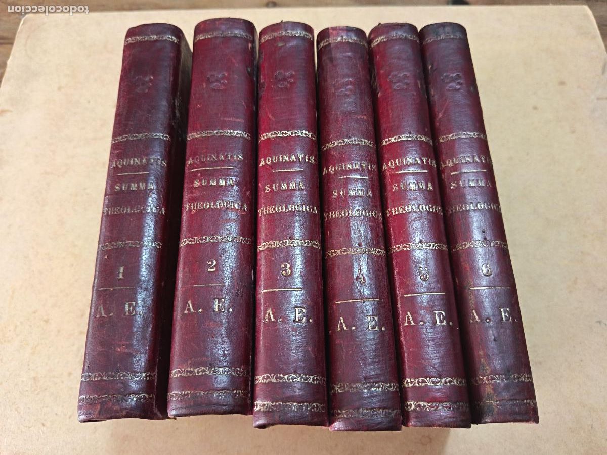 Libros antiguos: SUMMA THEOLOGICA. SANCTI THOMAE AQUINATIS. 1880. 6 TOMOS . COMPLETO.
