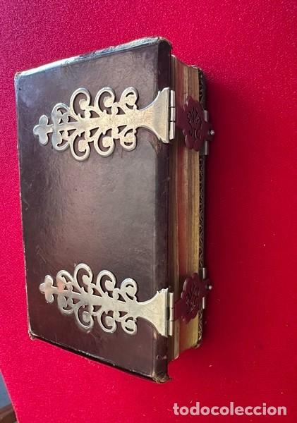 Libros antiguos: EUCOLOGIO ROMANO, POR JOS&Eacute; SAYOL Y ECHEVARR&Iacute;A, 1883, CUBIERTAS DE PIEL,CIERRES PLATA, GRABADOS