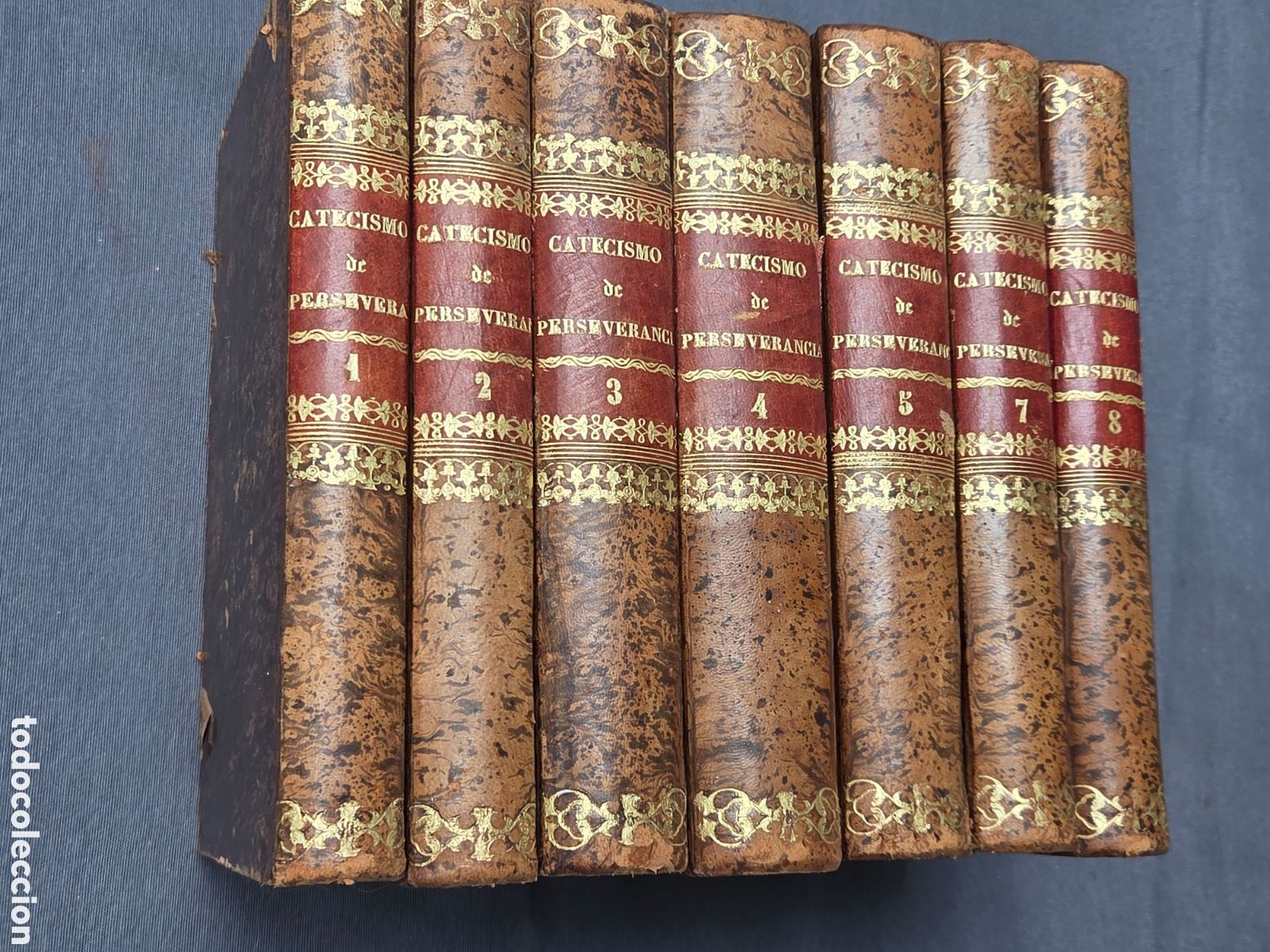 Libros antiguos: CATECISMO DE PERSEVERANCIA 1857 Gaume 7 tomos.