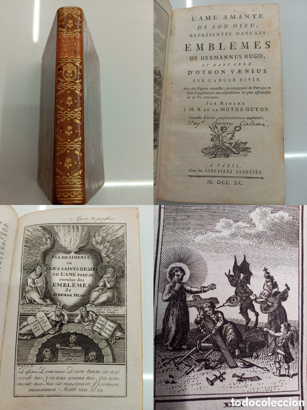 Libros antiguos: 1790 L'AME AMANTE SON DIEU MADAME GUYON EMBLEMAS 152 GRABADOS MISTICOS EXLIBRIS J. H. CALAME