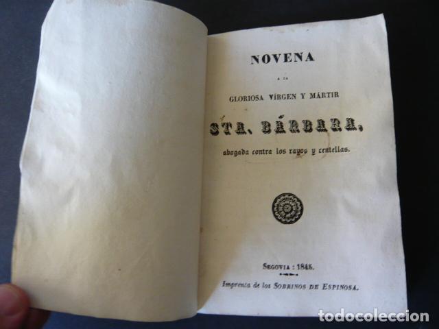 Libros antiguos: NOVENA DE SANTA BARBARA IMPRENTA SOBRINOS DE ESPINOSA, SEGOVIA 1845
