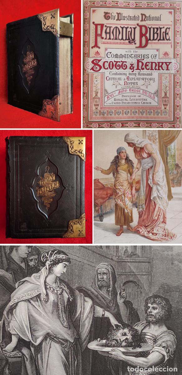 Libros antiguos: A&Ntilde;O 1870 -6Kg-34cm- BIBLIA con HERRAJES Y CIERRES MET&Aacute;LICOS - GRABADOS DE GUSTAVO DOR&Eacute;