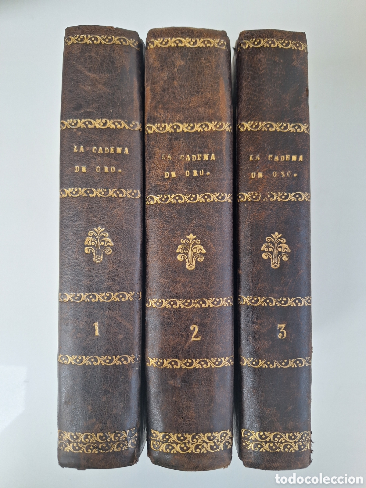 Libros antiguos: SANTO TOMAS DE AQUINO, Cadena de Oro (Catena Aurea), 3 tomos, s. XIX