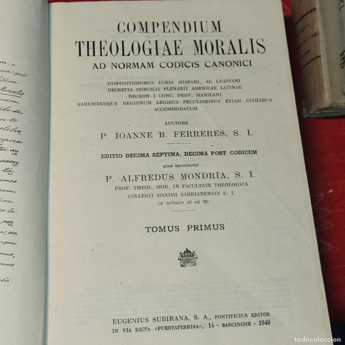 Libros antiguos: COMPENDIUM THEOLOGIAE MORALIS - Foto 3