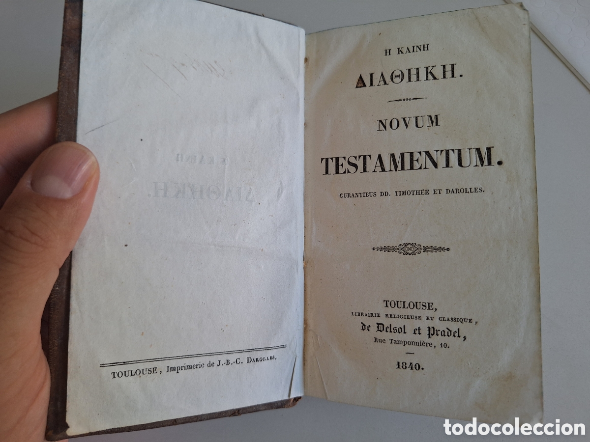 Libros antiguos: Nuevo Testamento en griego, a&ntilde;o 1840