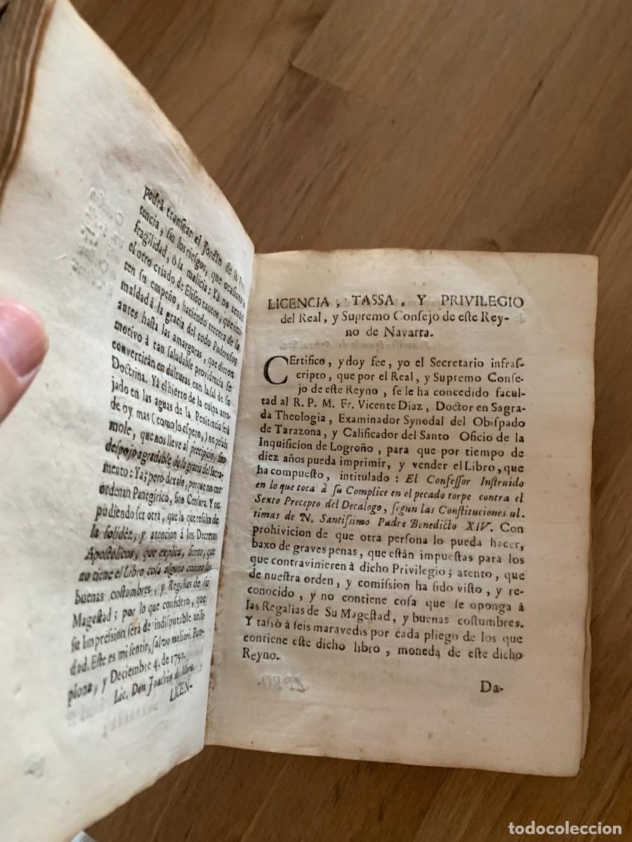 Libros antiguos: El Confessor Instruido &ndash; Pamplona, 1751 &ndash; Fray Joseph Vicente D&iacute;az &ndash; Pergamino original &ndash; Teolog&iacute;a m