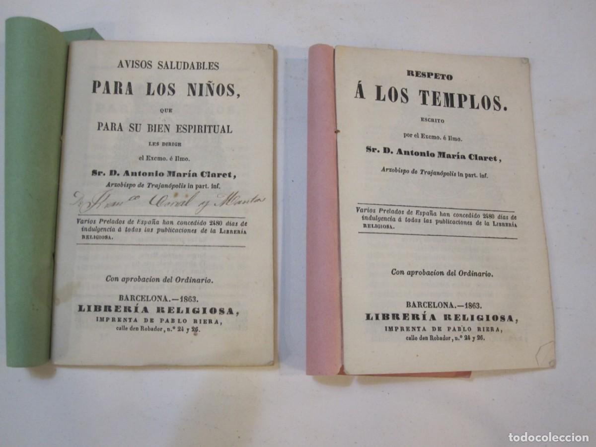 Libros antiguos: DOS OPUSCULOS ESCRITOS POR SAN ANTONIO MARIA CLARET BARCELONA 1863