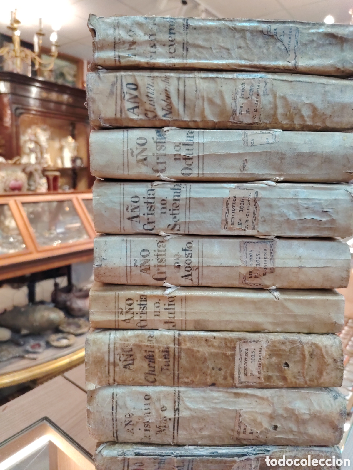 Libros antiguos: ANTIGUA COLECCI&Oacute;N FORMADA POR DOCE TOMOS A&Ntilde;O CRISTIANO O EJERCICIOS DEVOTOS SIGLO XVIII... - Foto 4