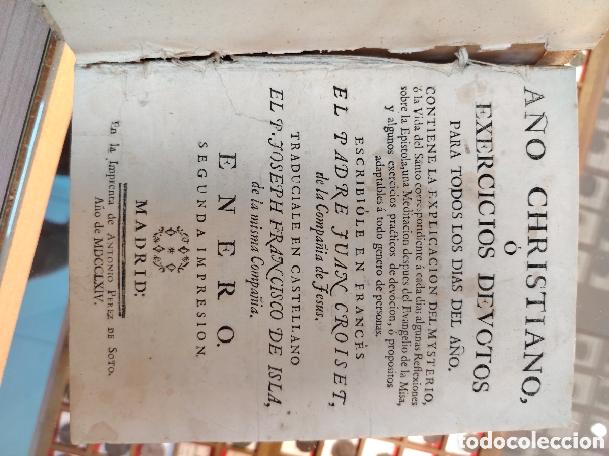 Libros antiguos: ANTIGUA COLECCI&Oacute;N FORMADA POR DOCE TOMOS A&Ntilde;O CRISTIANO O EJERCICIOS DEVOTOS SIGLO XVIII... - Foto 12