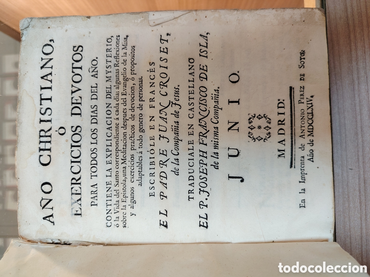 Libros antiguos: ANTIGUA COLECCI&Oacute;N FORMADA POR DOCE TOMOS A&Ntilde;O CRISTIANO O EJERCICIOS DEVOTOS SIGLO XVIII... - Foto 17