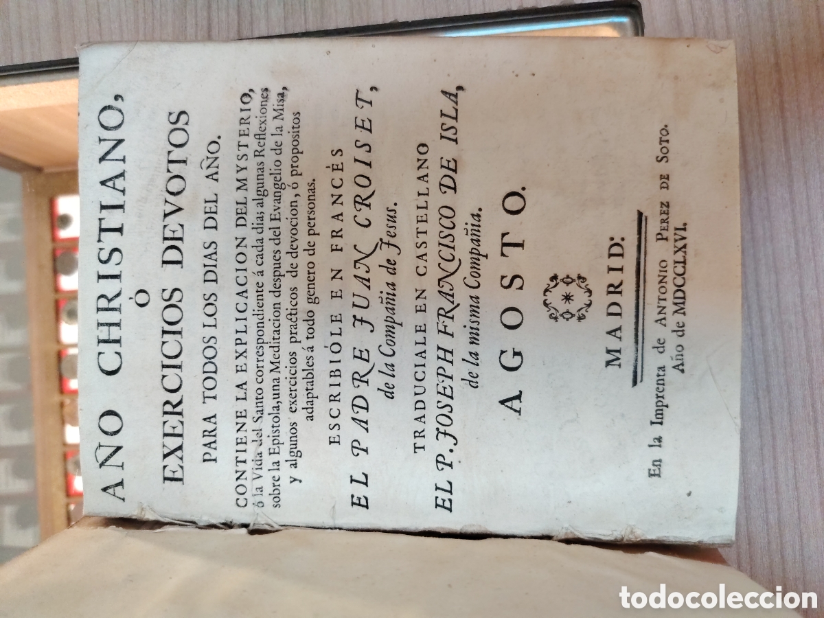 Libros antiguos: ANTIGUA COLECCI&Oacute;N FORMADA POR DOCE TOMOS A&Ntilde;O CRISTIANO O EJERCICIOS DEVOTOS SIGLO XVIII... - Foto 18