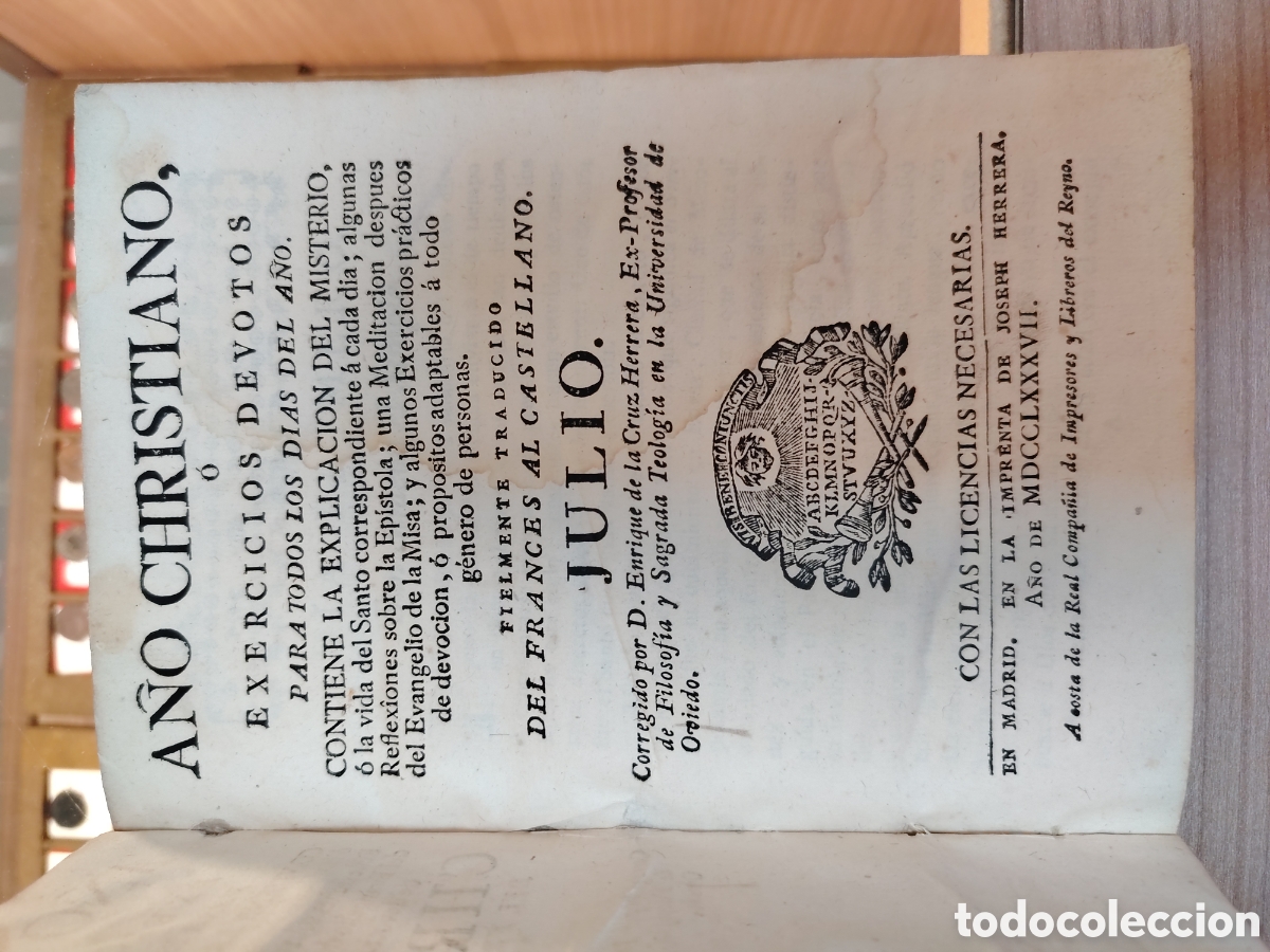 Libros antiguos: ANTIGUA COLECCI&Oacute;N FORMADA POR DOCE TOMOS A&Ntilde;O CRISTIANO O EJERCICIOS DEVOTOS SIGLO XVIII... - Foto 19