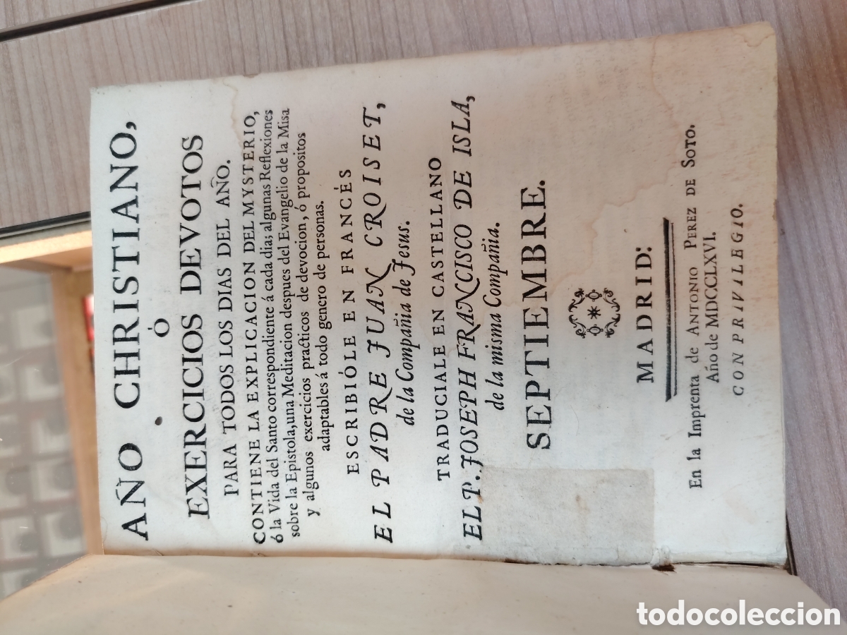 Libros antiguos: ANTIGUA COLECCI&Oacute;N FORMADA POR DOCE TOMOS A&Ntilde;O CRISTIANO O EJERCICIOS DEVOTOS SIGLO XVIII... - Foto 20