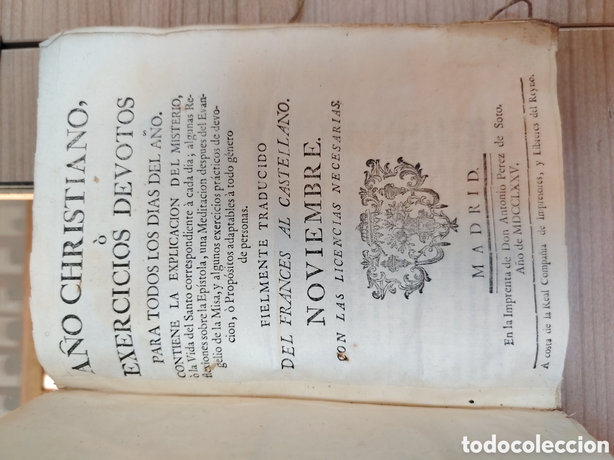 Libros antiguos: ANTIGUA COLECCI&Oacute;N FORMADA POR DOCE TOMOS A&Ntilde;O CRISTIANO O EJERCICIOS DEVOTOS SIGLO XVIII... - Foto 22
