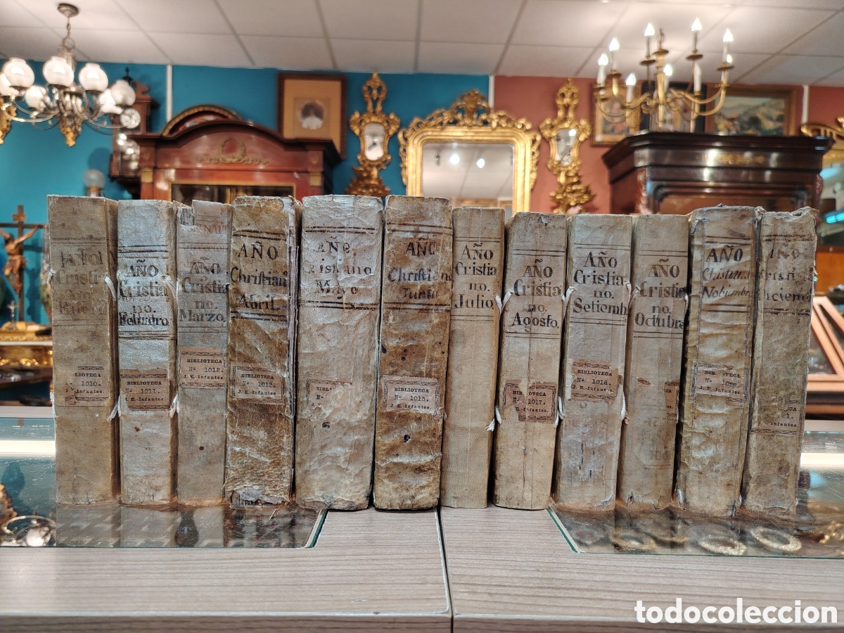 Libros antiguos: ANTIGUA COLECCI&Oacute;N FORMADA POR DOCE TOMOS A&Ntilde;O CRISTIANO O EJERCICIOS DEVOTOS SIGLO XVIII... - Foto 1