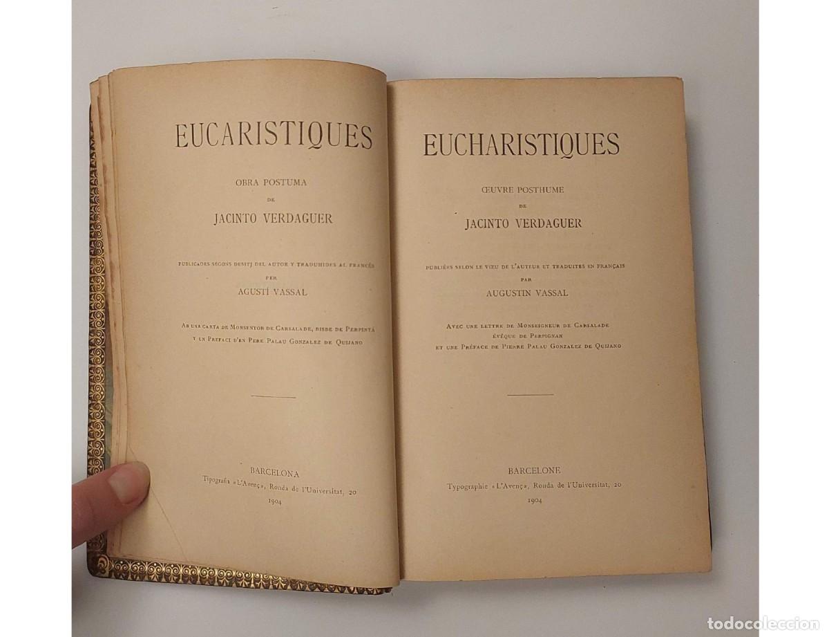 Libros antiguos: EUCAR&Iacute;STIQUES - VERDAGUER, JACINTO - Foto 4