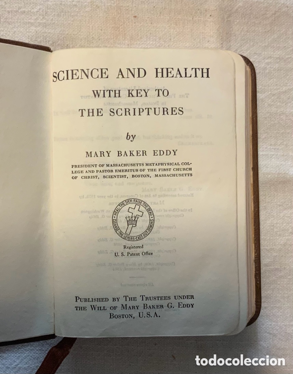 Libros antiguos: Science and Health with Key to the Scriptures. Mary Baker Eddy.