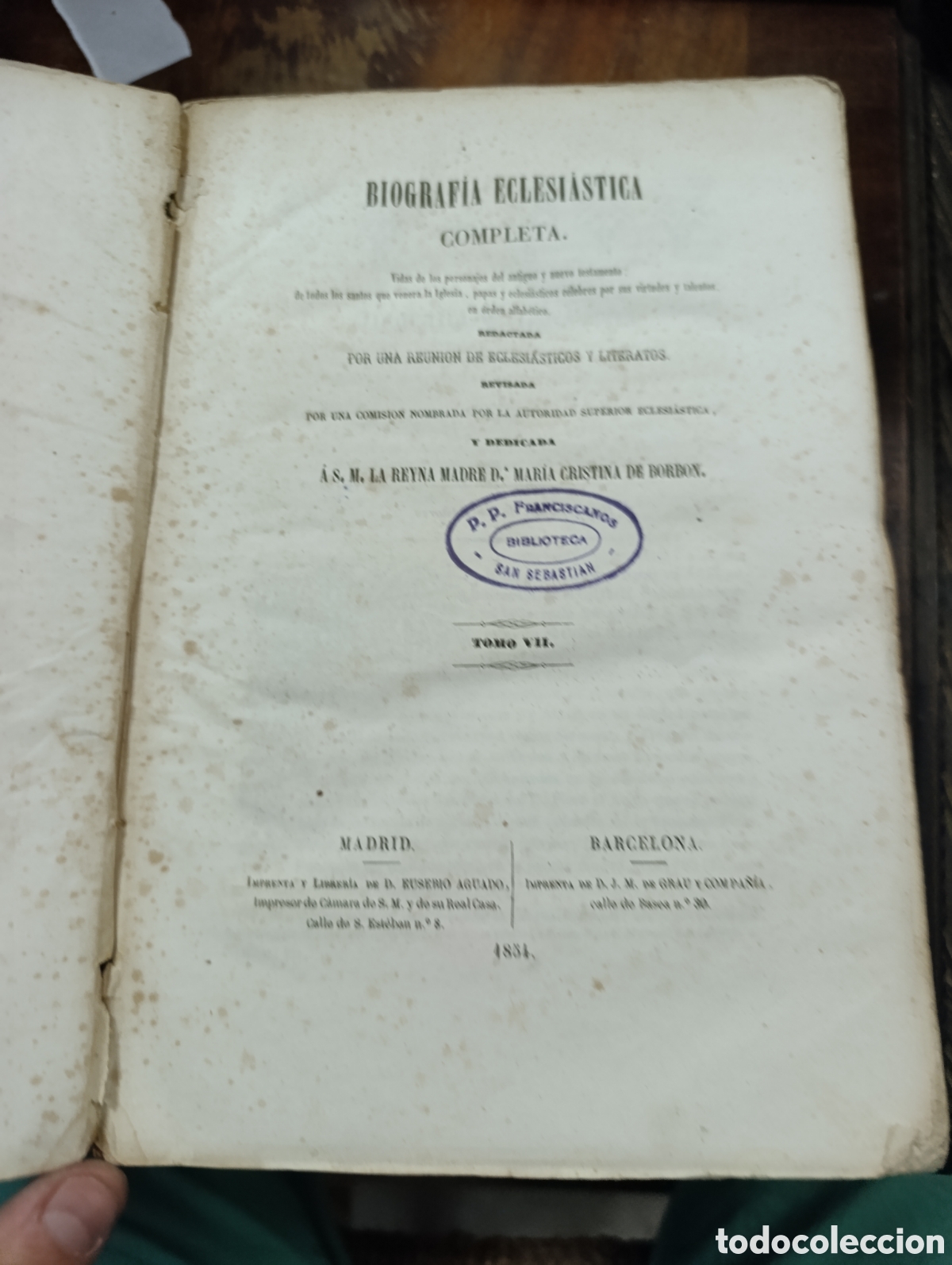Libros antiguos: BIOGRAF&Iacute;A ECLESI&Aacute;STICA COMPLETA. TOMO S&Eacute;PTIMO. - Foto 2