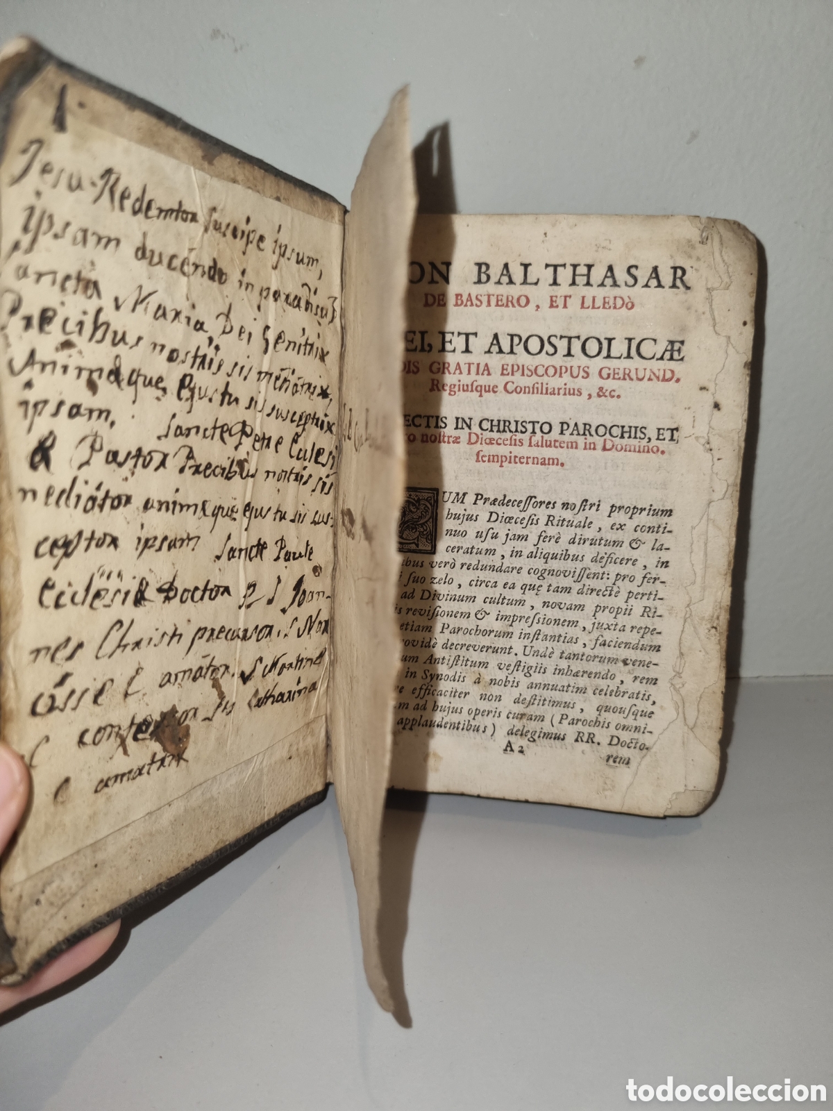 Libros antiguos: 1737. Manuale Ritualis ecclesiae et dioecesis Gerundensis. Balthasar de Bastero et Lled&oacute;