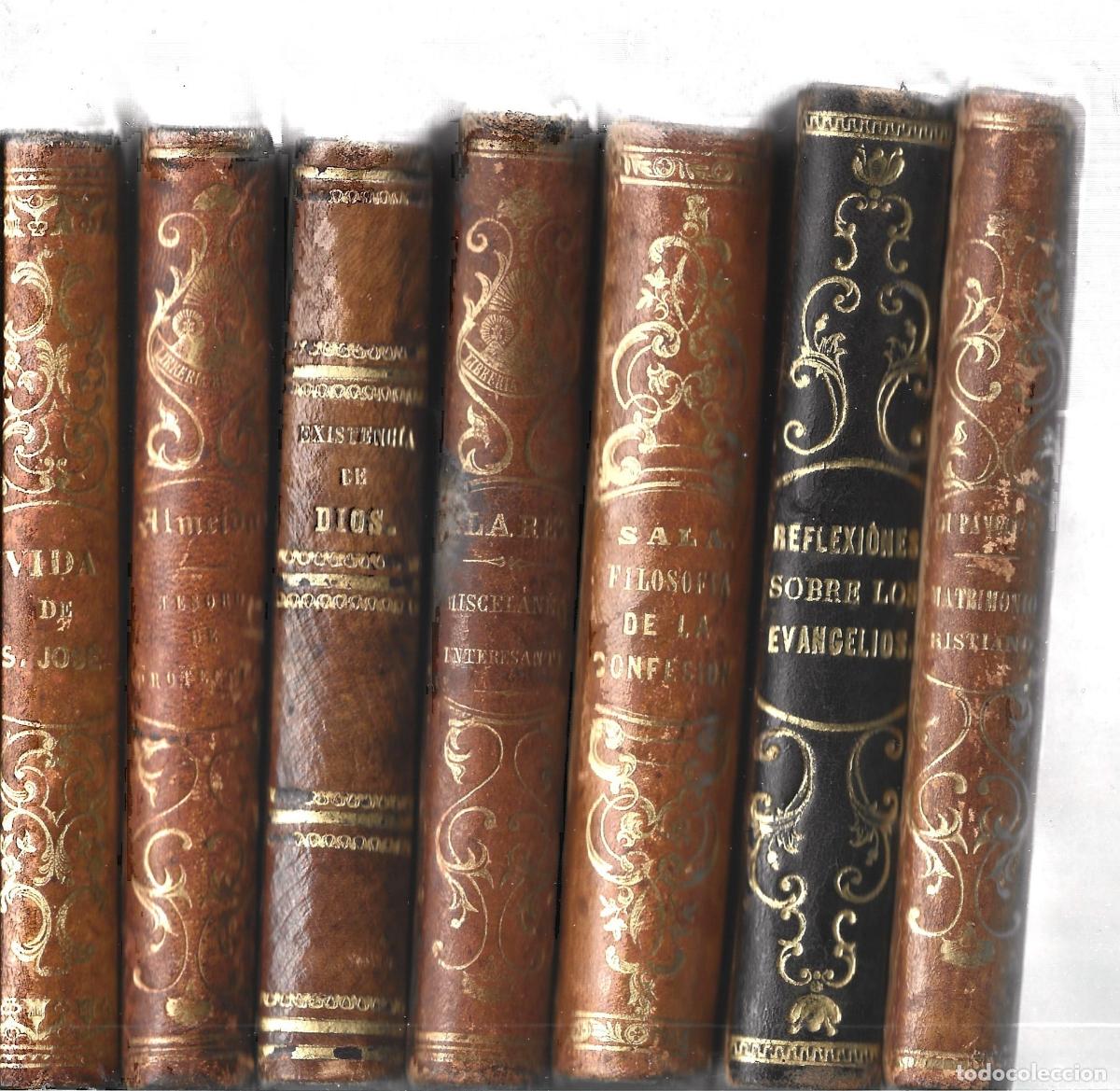 Libros antiguos: RELIGION-TEOLOGIA-LIBROS RELIGIOSOS SIGLO XIX ENQUADERNADOS EN PASTA ESPA&Ntilde;OLA DE EPOCA