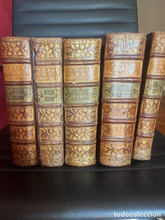 Libros antiguos: 5 TOMOS UNIFORMES - OBRAS DE FRAY LUIS DE GRANADA - 1768 - PLENA PIEL &Eacute;POCA