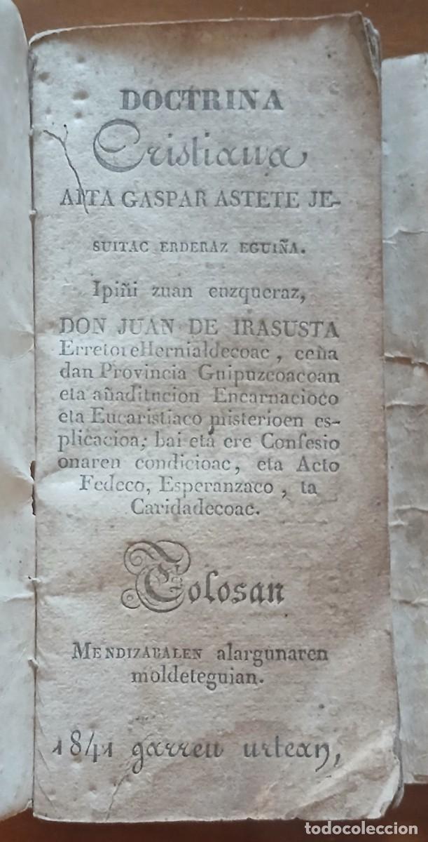 Libros antiguos: Libro en Euskera, impreso en Tolosa, 1841