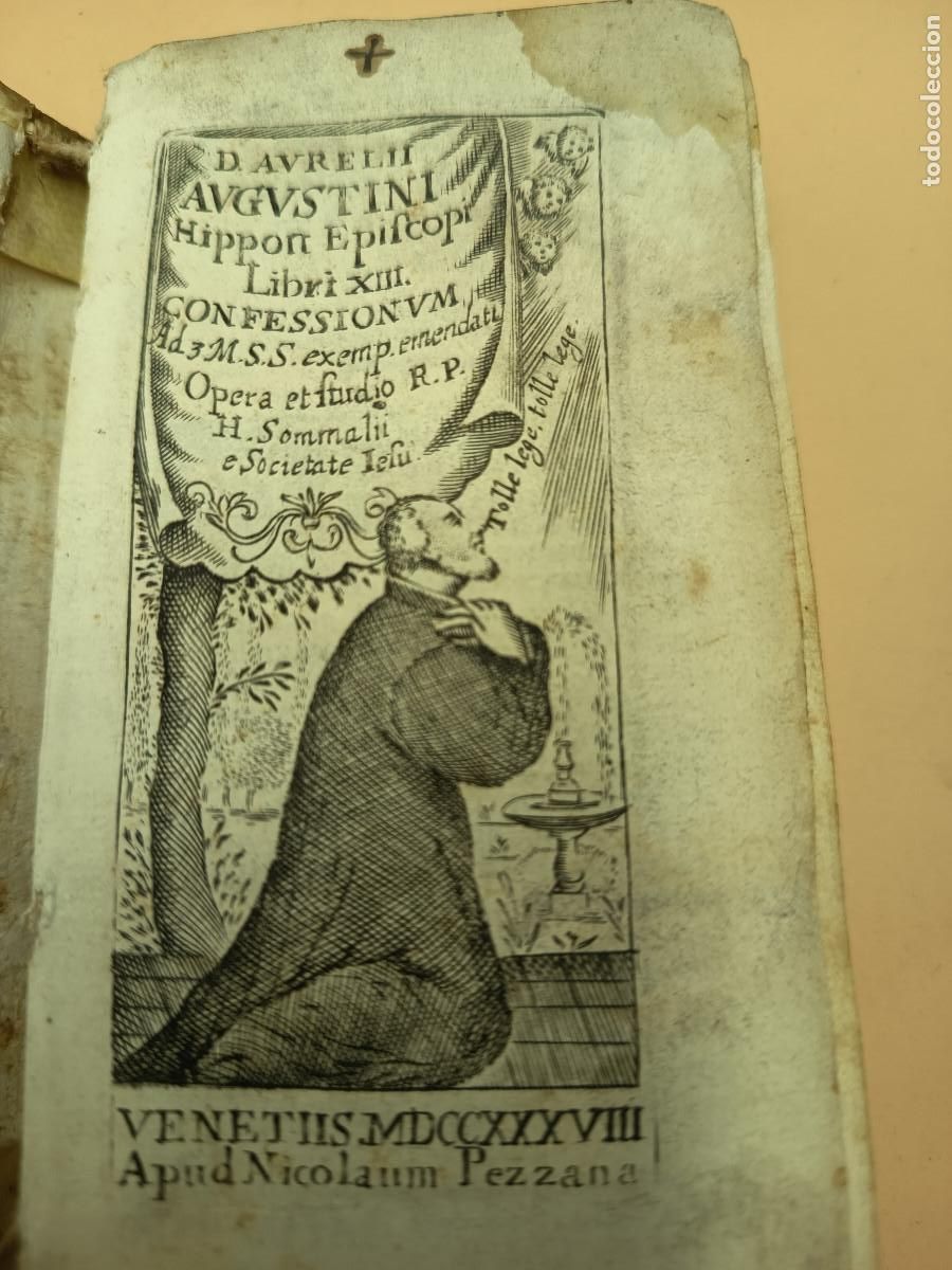 Libros antiguos: CONFESIONES DE SAN AGUSTIN 1738 FRONTIS GRABADO