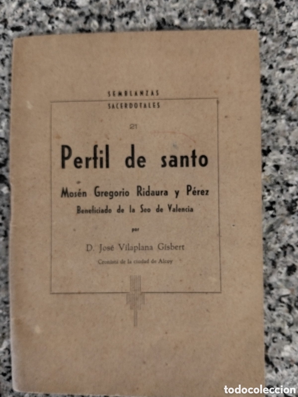 Libros antiguos: Librillo perfil de santo D.Jose Vilaplana Gisbert