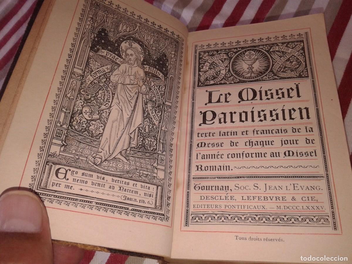 Libros antiguos: LE MISSEL PAROISSIEN, DESCL&Eacute;E, LEFEBVRE & CIE, 1885, EDITEURS PONTIFICAUX, FRANCES, LR