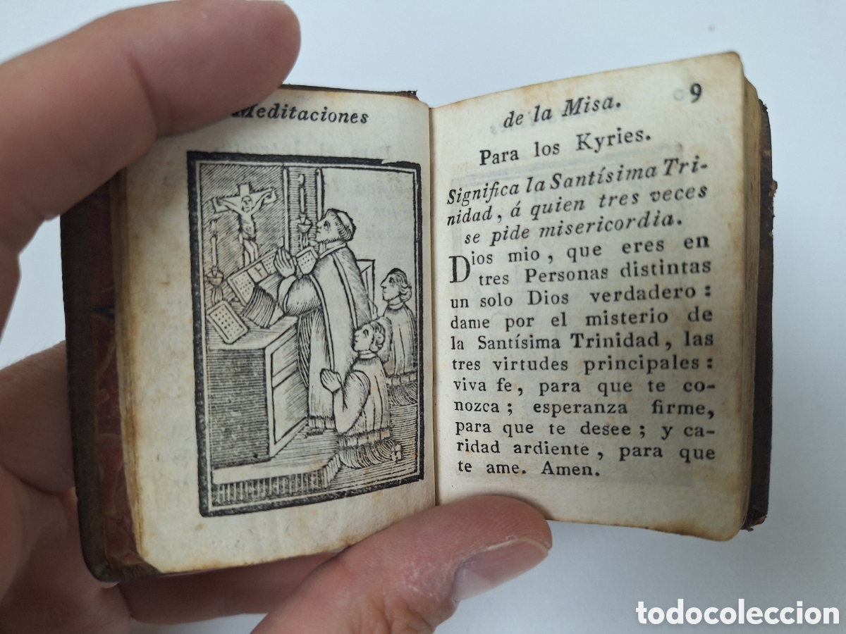 Libros antiguos: COLECCIONISTAS - Minilibro 1828. Meditaciones Santo Sacrificio de la Misa. Pablo Minguet. Grabados
