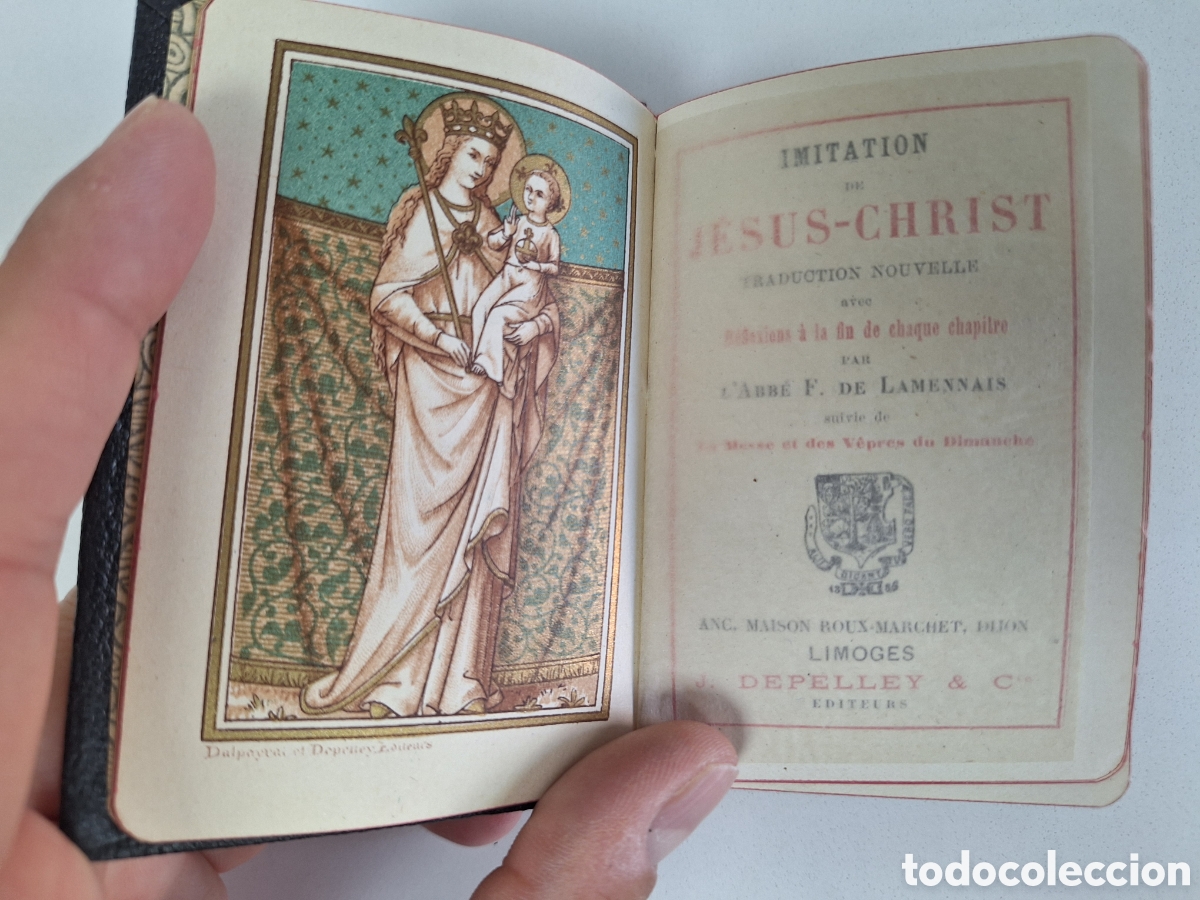 Livres anciens: Ancien Livre &rdquo;Imitation de J&eacute;sus-Christ&rdquo; - &Eacute;d. Depelley Limoges (XIXe Si&egrave;cle)