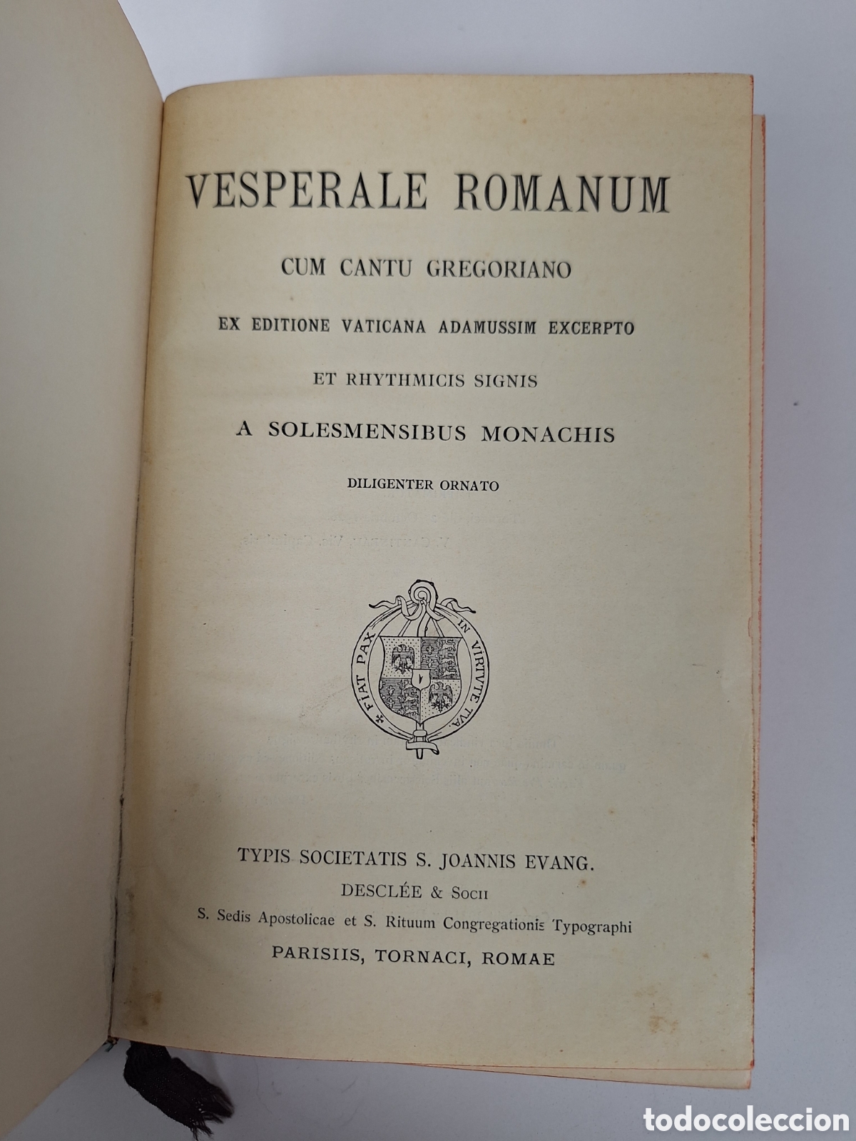 Livros antigos: Vesperale Romanum cum cantu gregoriano, Desclee, 1928